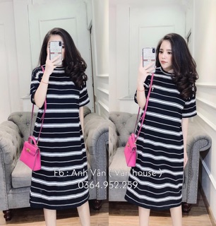 Đầm suông sọc