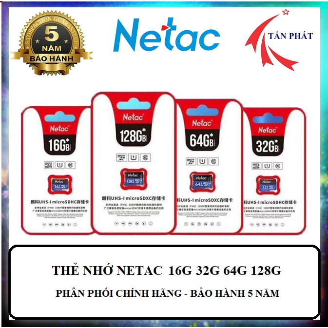 Thẻ nhớ Netac 32G 64G 128G - Class 10 [BH Chính Hãng 5 Năm] | BigBuy360 - bigbuy360.vn