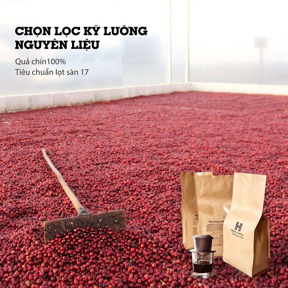 Cà phê rang xay pha phin gu vị Truyền Thống, cafe nguyên chất mộc sạch robusta arabika culi 100% H Origin Coffee, 500g