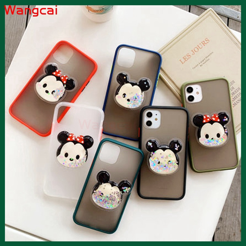 Ốp điện thoại trong suốt hình chuột Mickey lấp lánh cho Samsung Galaxy Note 10+ 10Plus 9 8 A9 A7 2018 A2Core A20e A10e