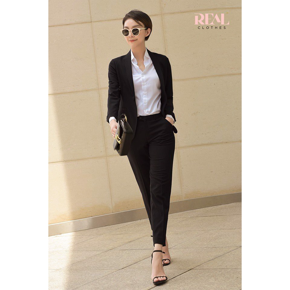 Quần tây lưng vừa đen đủ size, vải kaki lụa co giãn nhẹ
