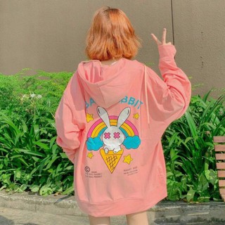 Áo khoác hoodie form rộng Bad Rabbit Hàn Quốc