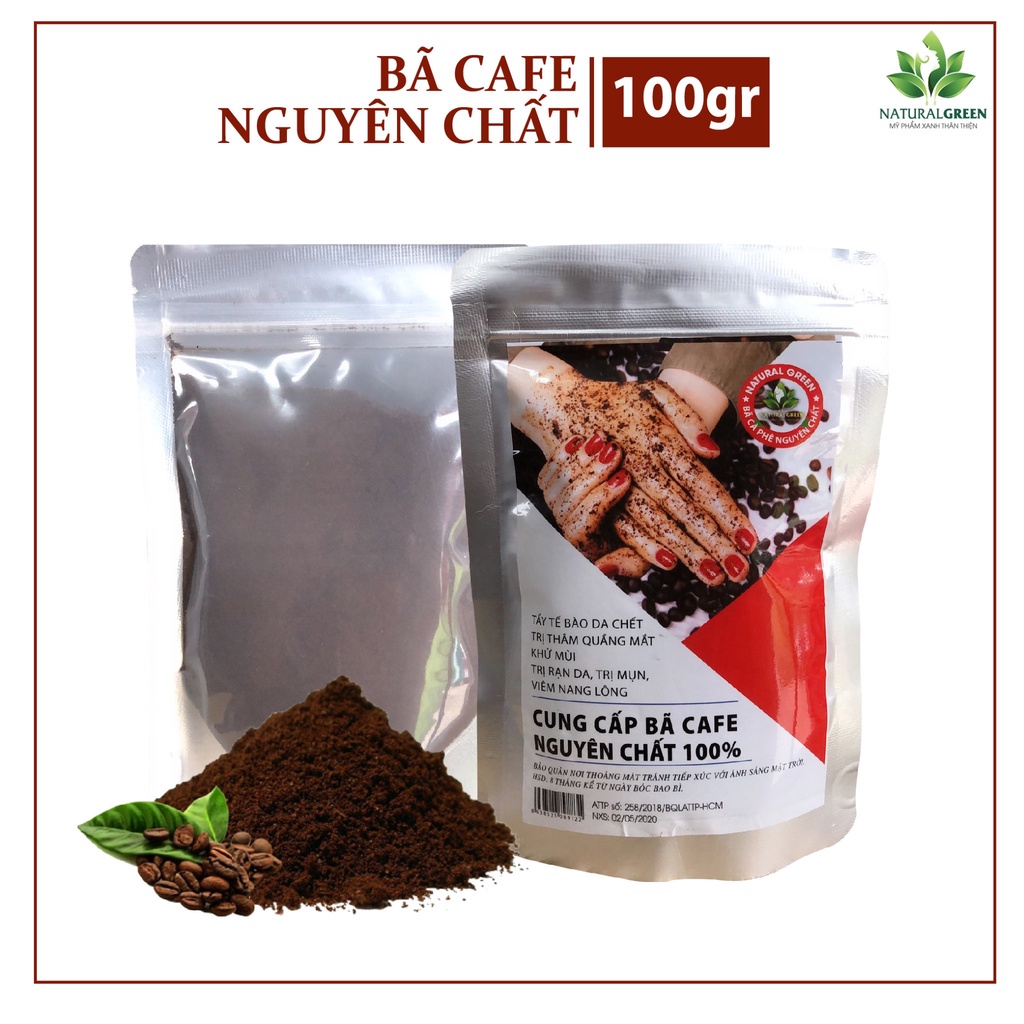 100g Bã cafe tắm trắng tẩy da chết siêu mịn