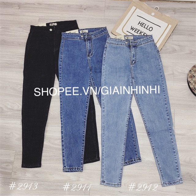 Quần jean, Quần bò cạp cao 2 cúc chất siêu dãn QS2002 - NhiNhiShop
