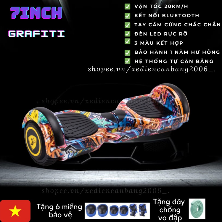 Xe điện cân bằng X6 Bluetooth phiên bản GRAFITI vượt địa hình