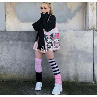 (sẵn) Tất đùi đen trắng hồng grunge harajuku lolita gothic cá tính 90s Aethestic tik tok