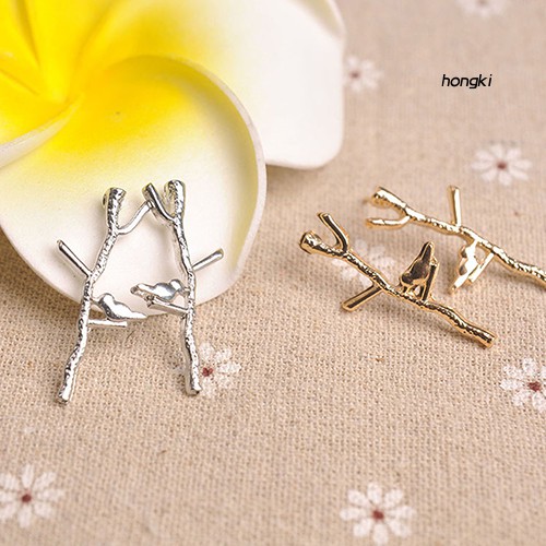 Khuyên tai dáng dài hình nhánh cây và chú chim dành cho nữ