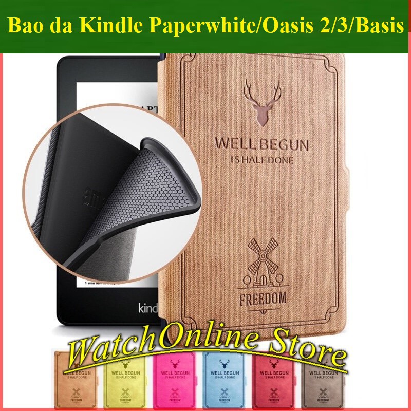 Bao da Kindle Paperwhite 1/2/3/4 ,Kindle Paperwhite 5 Kindle Basis 2019 ,  Kindle Basis  họa tiết Hươu nai