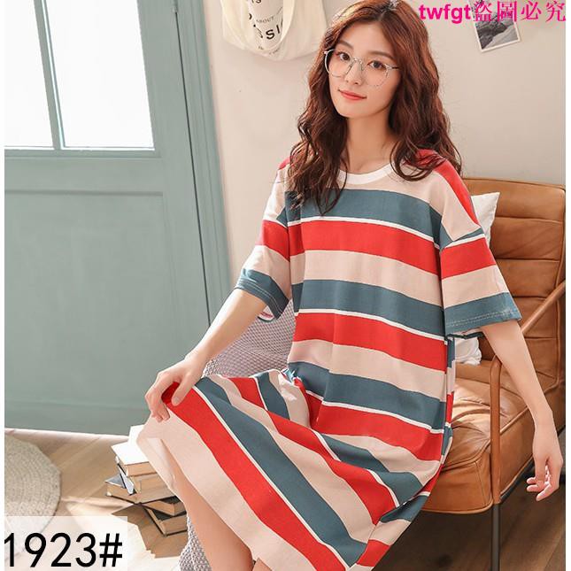 Plus Đầm Tay Ngắn Dáng Rộng Chất Liệu Cotton Có Size Lớn 3xl Dành Cho Người 80kg