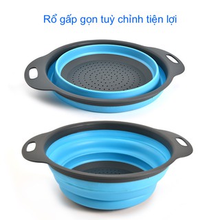 Combo 2 rổ gấp gọn xếp gọn đa năng hình tròn
