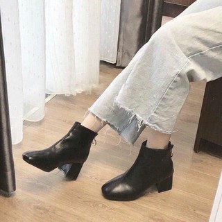 Boot nữ da trơn Quảng Châu khuyên tròn 5 phân siêu xinh (video + ảnh thật+ feedback của khách hàng)