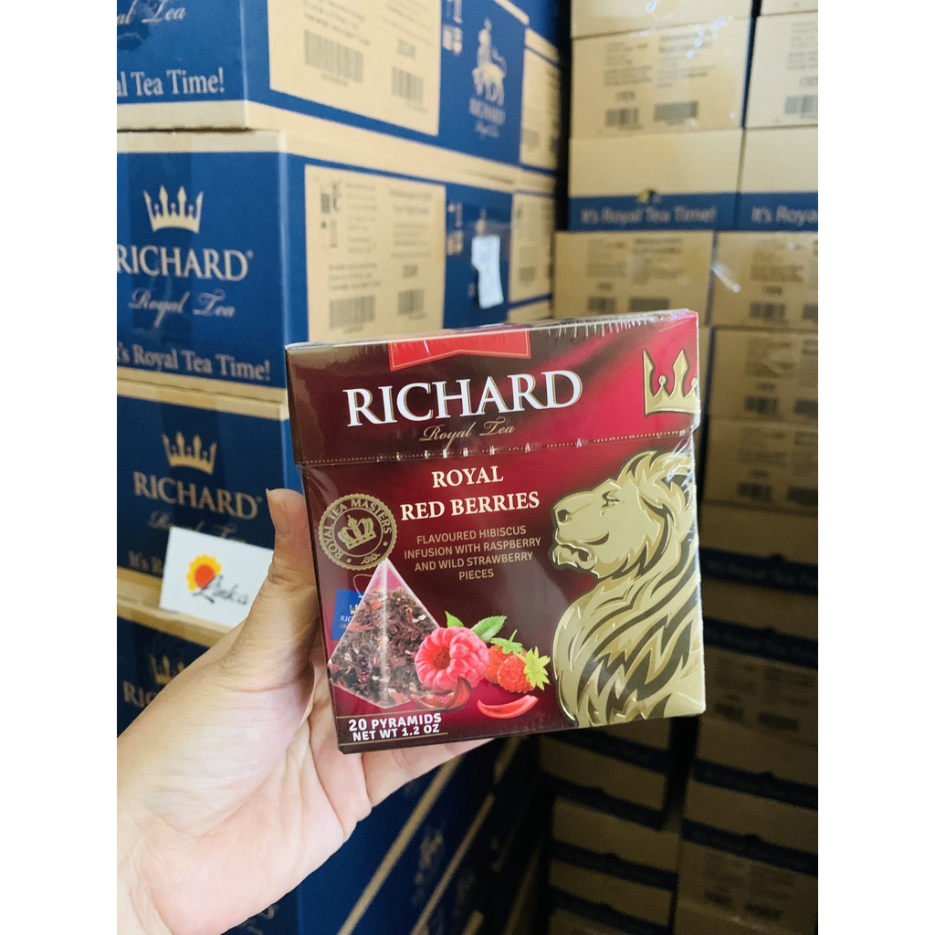 TRÀ RICHARD ROYAL TÚI LỌC - TRÀ SƯ TỬ MẪU ĐẸP  HỘP VUÔNG 20 GÓI