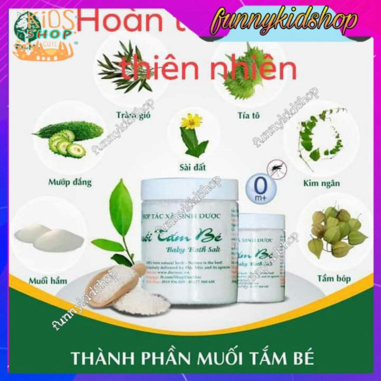 (COMBO 2) MUỐI TẮM BÉ ĐỘC MỘC 400G - MUỐI TẮM BÉ SINH DƯỢC- HẾT RÔM SẨY, CỨT TRÂU, HĂM DA, MỒ HÔI TRỘM Cho Bé