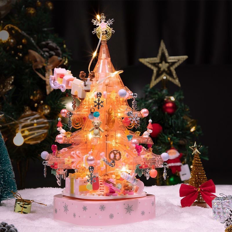 Đồ chơi Lắp ráp Mô hình Sembo 605024 Noel Cây thông giáng sinh Ánh sáng va âm nhạc Christmas gift