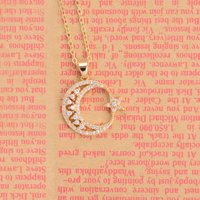 Vòng cổ Mặt Hình Ngôi Sao / Mặt Trăng Đính Đá Zircon Thời Trang Cho Nữ PD609