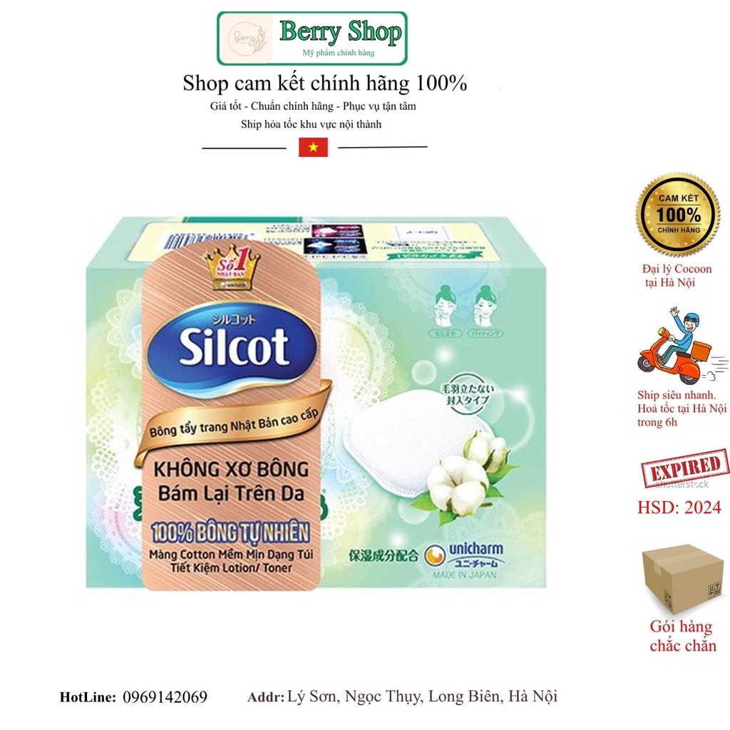 Bông Tẩy Trang Cao Cấp Silcot Premium 66 Miếng/Hộp Soft Touch Premium Cotton