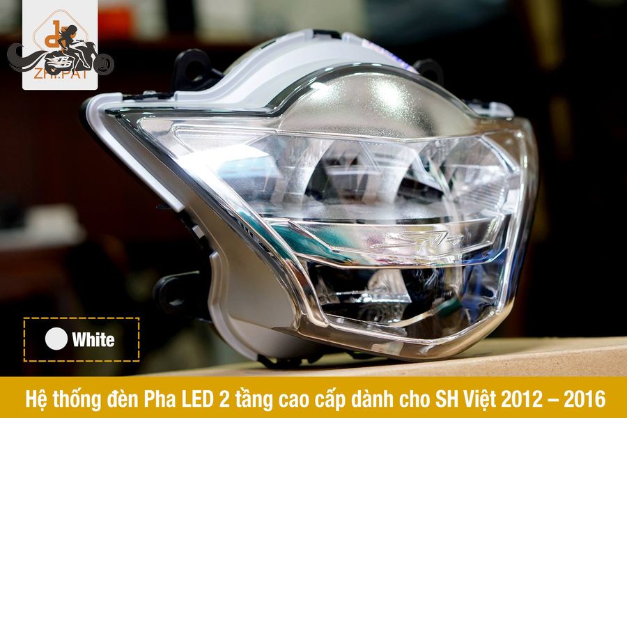 Đèn Pha Led Xe SHVN Bản 2012-2016. Đảm Bảo Hàng Chính Hãng Zhi.Pat, Cao Cấp, Siêu Sáng. Gồm Màu Trắng Bạc &amp; Đen Khói