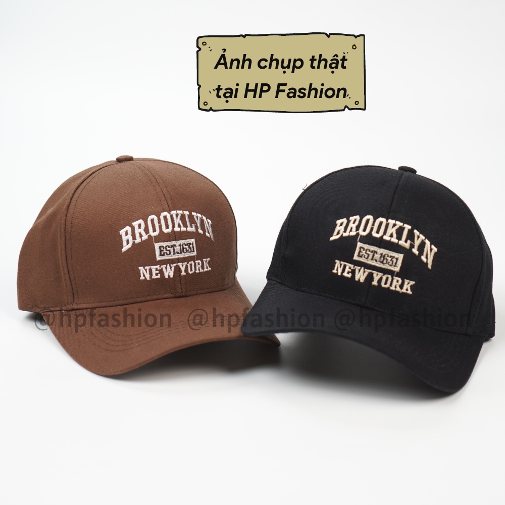 Mũ lưỡi trai ❤️ Nón kết thêu hình chữ Brooklyn 1631 chất kaki cao cấp form unisex nam nữ N80 - Happy Style