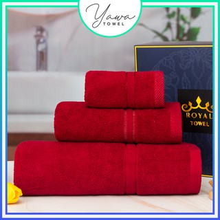 Bộ 3 khăn tắm mặt gội xuất khẩu kèm hộp sang trọng với sợi bông cotton siêu dày thấm hút tốt