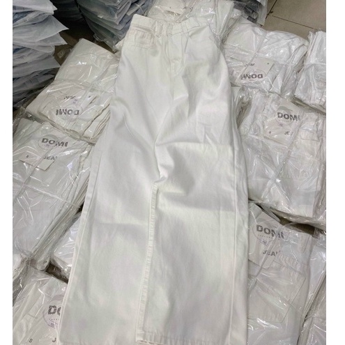 [Dài 98 cm]Quần Jean Nữ Aiori Ống Rộng Lưng Cao Màu Trắng Bò Suông Phong Cách Thời Trang | BigBuy360 - bigbuy360.vn