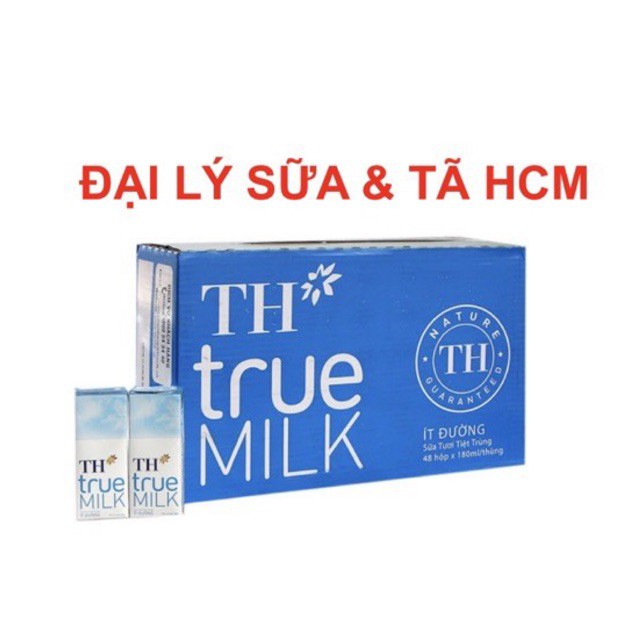 Thùng 48 Hộp Sữa Tươi TH True Milk Ít Đường - 180ml ( Giá Trừ KM )
