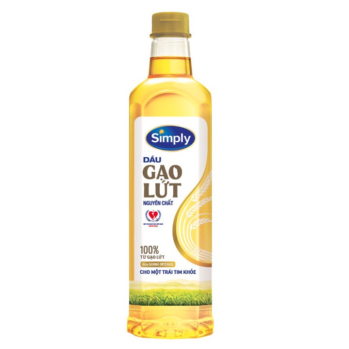 Dầu Ăn Simply Gạo Lứt Chai 1 Lít