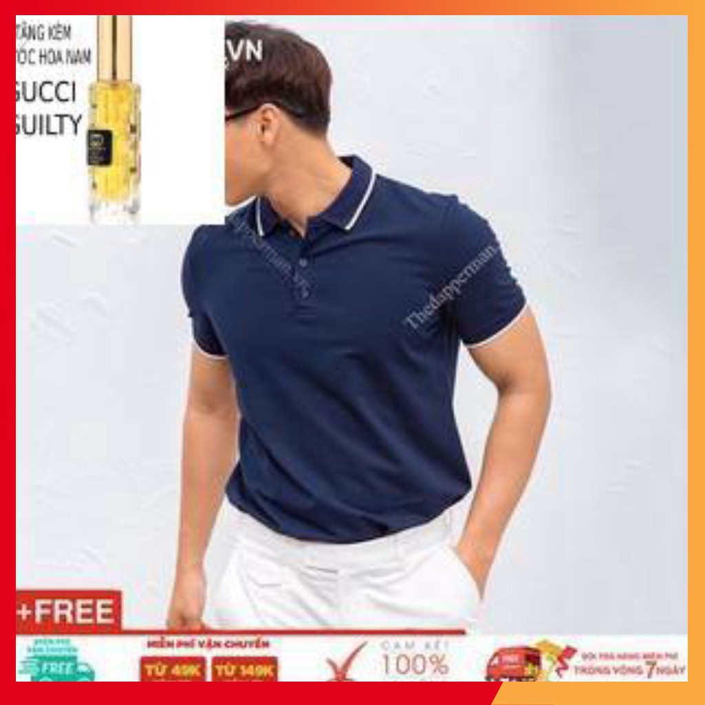 [Hàng VNXK] Áo Polo Nam Vải Cá Sấu Chất Cotton - Màu Xanh | BigBuy360 - bigbuy360.vn