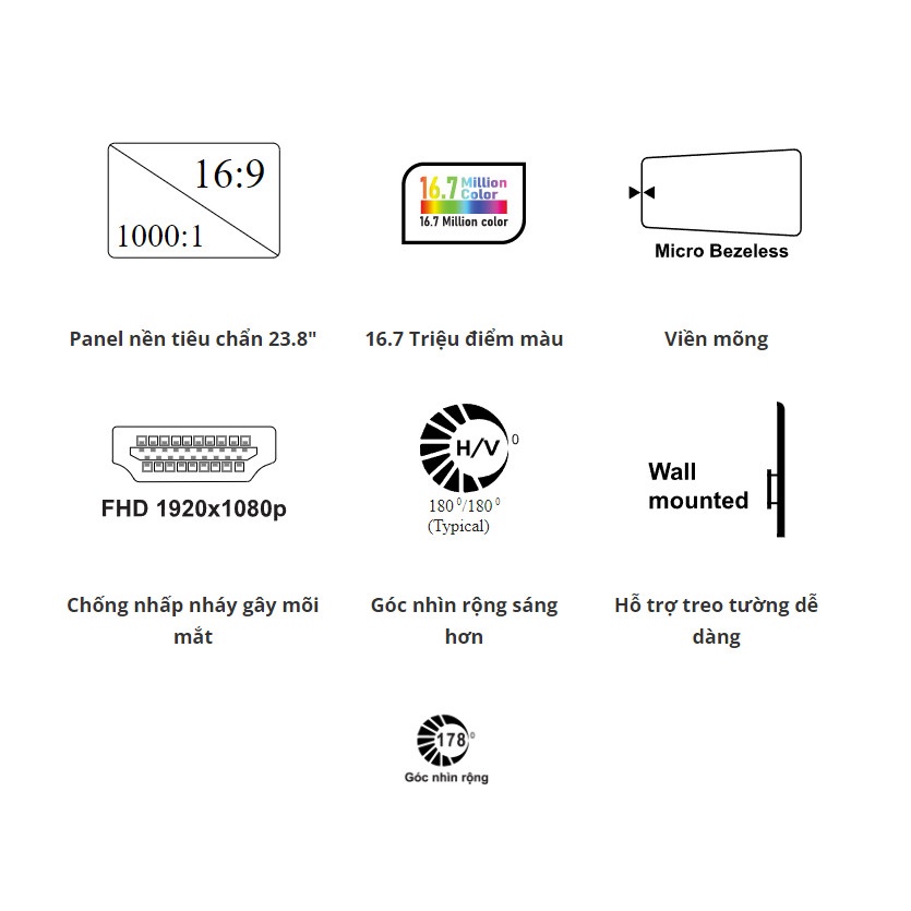 Giá siêu rẻ Màn hình VSP IP2408S 24inch  - Hàng chính hãng