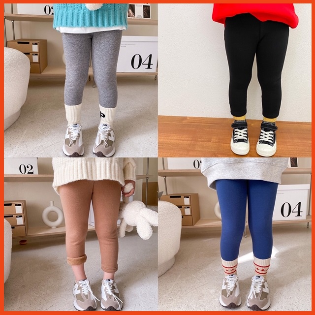 Quần legging lót lông cho bé gái/ trai của Ambb Kids - Quần áo ấm thu đông cho trẻ em 1-8 tuổi (có clip, ảnh thật)