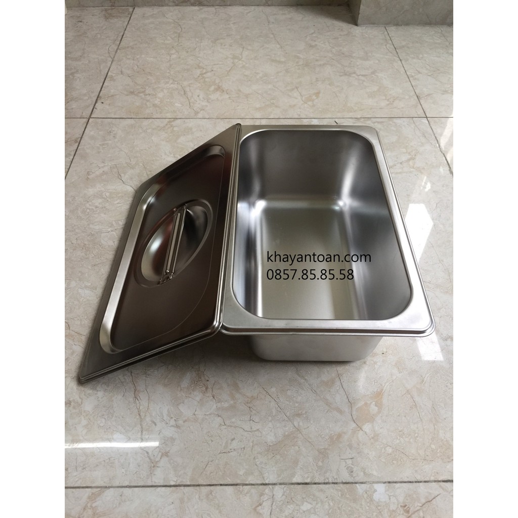 khay đựng topping inox 1/4 có nắp