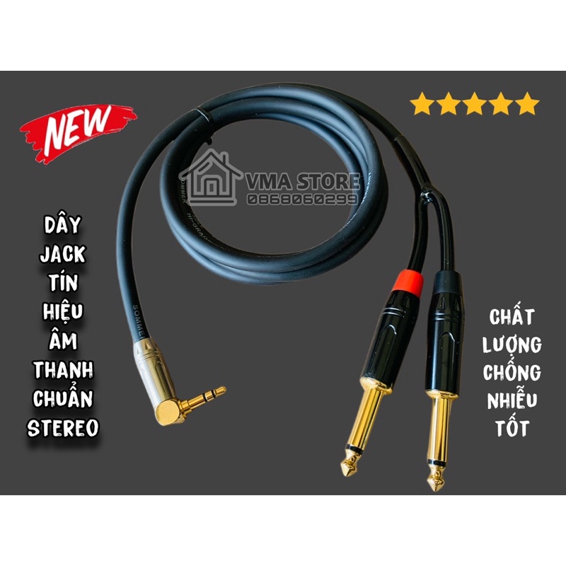 Dây tín hiệu phát nhạc 3.5mm ra 6.35mn chuẩn Stereo, chất lượng âm thanh chuyên nghiệp || VMA STORE