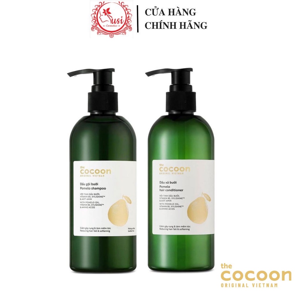 Dầu Gội/Dầu Xả Bưởi Cocoon Dưỡng Tóc Bóng Mượt, Giảm Gãy Rụng Pomelo Shampoo/ Hair Conditioner 310ml [Lẻ 1 chai]