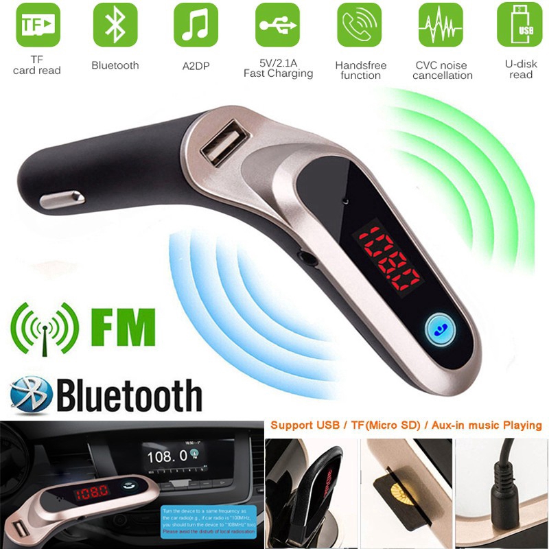 Máy nghe nhạc MP3 phát FM Bluetooth màn hình LCD S7 hỗ trợ thẻ TF giắc AUX