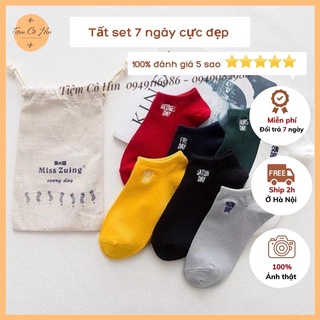 Tất nữ 7 ngày Tiệm Cô Hìn chất liệu cotton mềm thoáng mát sale cực hấp dẫn ship 1h miễn phí ship