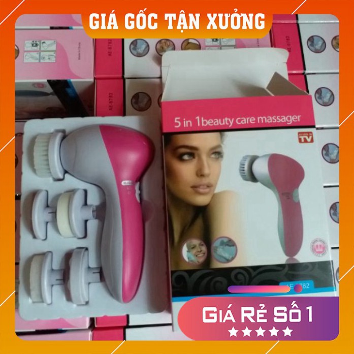 Máy rửa mặt 💖 Freeship💖 Máy rửa mặt 5 IN 1 mát xa chăm sóc co da mặt