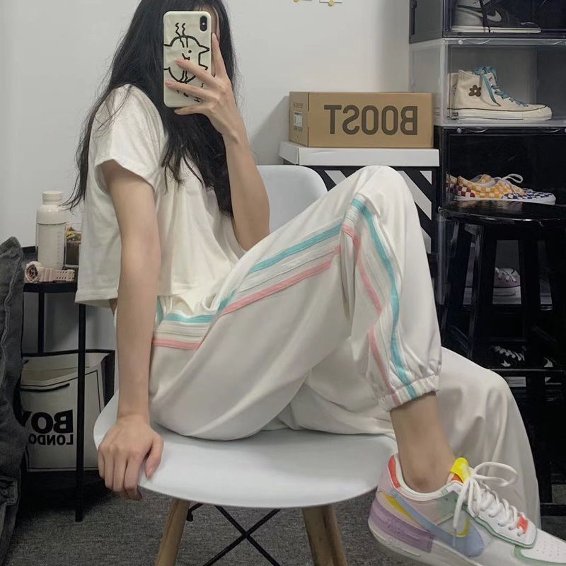 Jiashucheng Quần Legging Thể Thao Lưng Cao Dáng Rộng Thời Trang Xuân Hè Cho Nữ