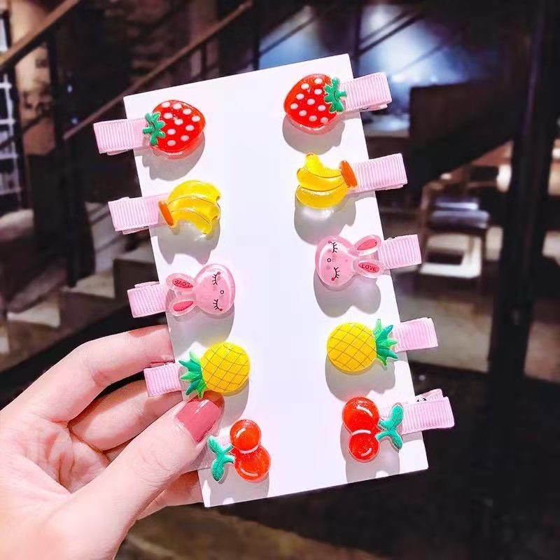 PVN41341 Set 10 Kẹp Tóc Hình Trái Cây Dễ Thương Cho Bé Gái Giá Rẻ