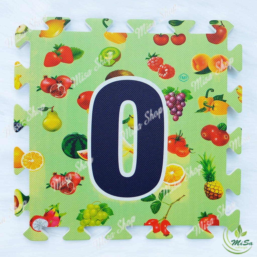 Bộ 10 tấm xốp lót sàn hình số đếm từ 0-9 in hình ảnh sẵn trên thảm , kích thước 30x30 cm/ tấm ghép lại