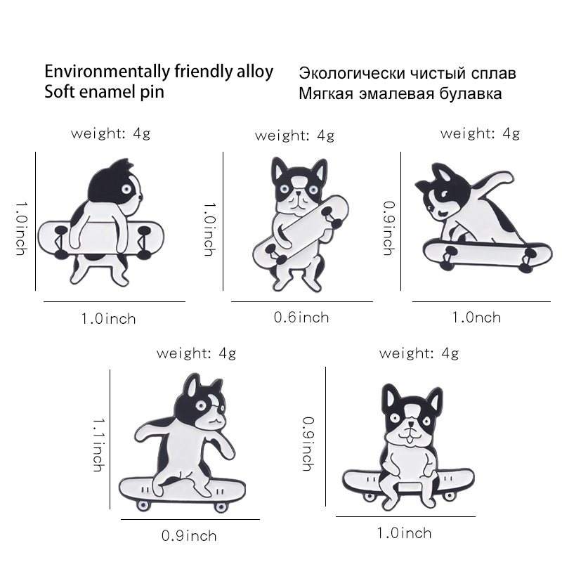 Ghim Cài Áo Kim Loại Hình Mèo/Cá/Cá Màu Trắng Đen Dễ Thương