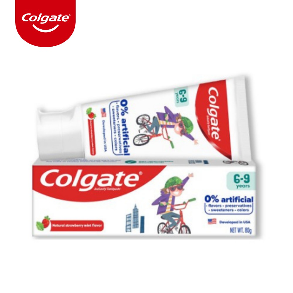 [Mã FMCGCO5 giảm 8% đơn 250K] Kem Đánh Răng trẻ em Colgate Kid Free From không chất nhân tạo dành cho bé 6-9 tuổi 80g