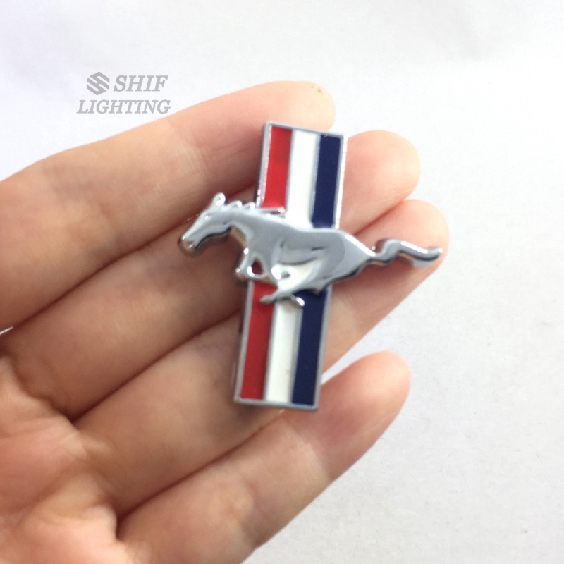 Miếng dán logo hình ngựa bằng kim loại trang trí xe hơi Ford Mustang