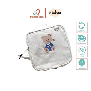 Balo bỉm sữa Mochee canvas cho mẹ 24x24cm, túi xách vải bố đựng tã cho bé - Monnie Kids