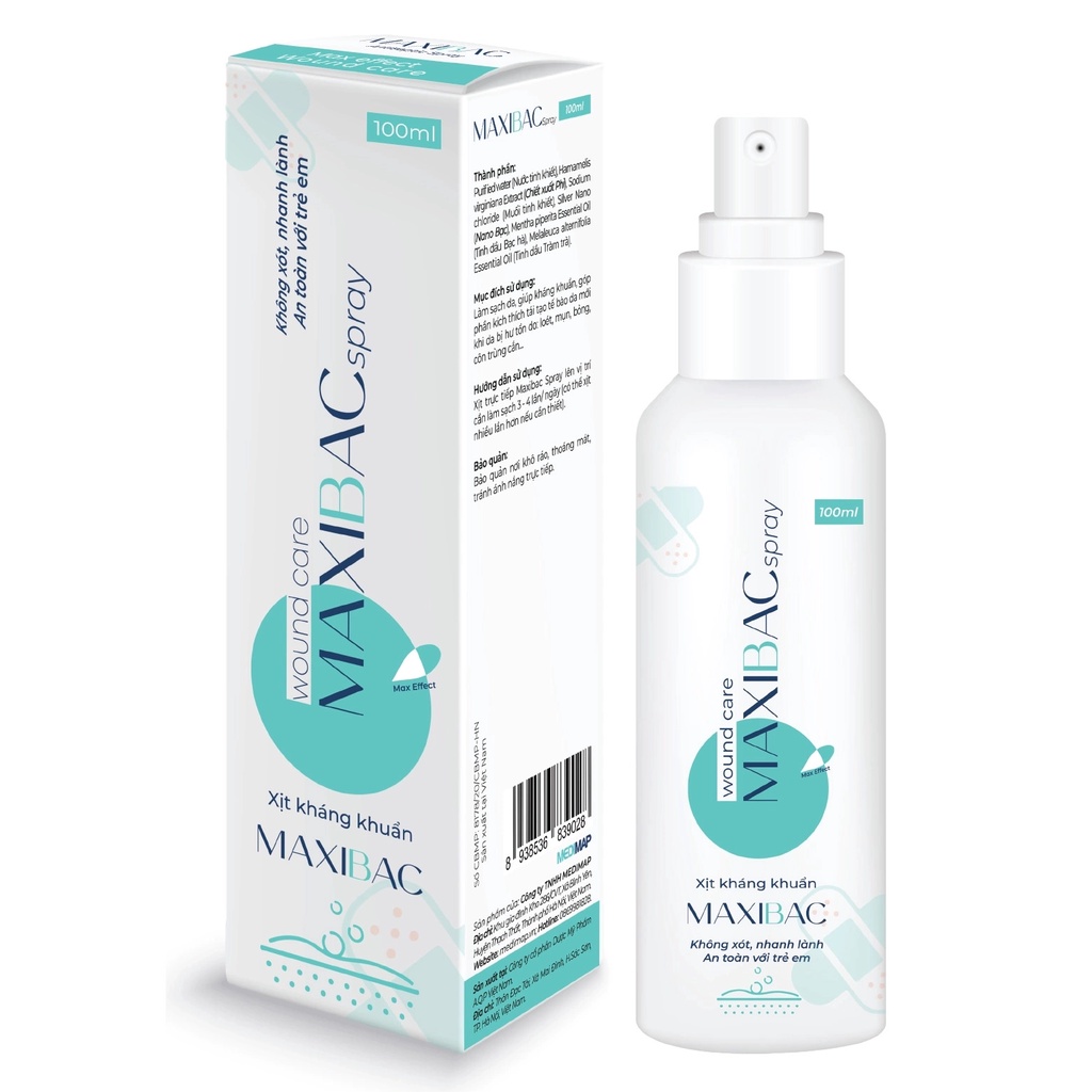 Xịt Kháng Khuẩn Nhanh Lành Vượt Trội Maxibac Spray Không Xót, Vệ Sinh Khu Trú, Ngăn Chặn Lây Lan, An Toàn Cho Trẻ Em