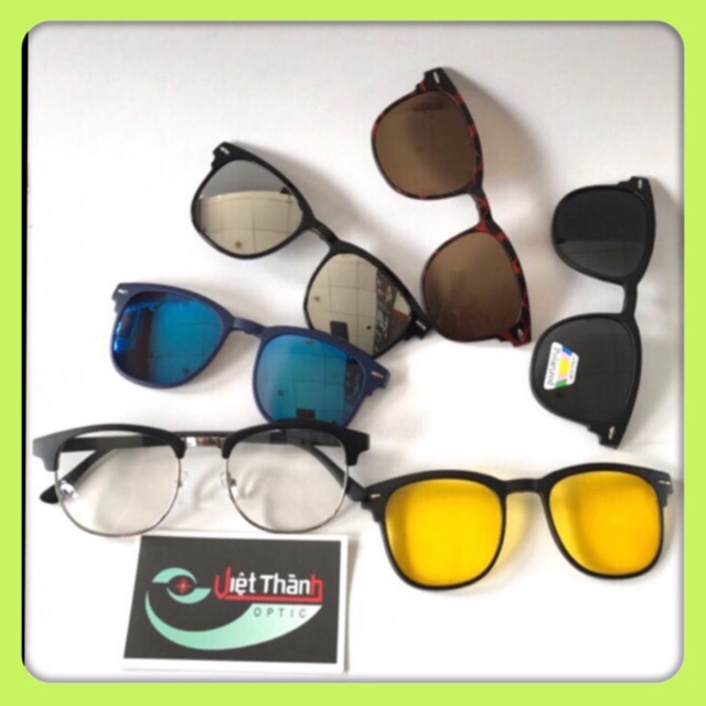 Kính cận màu 6 in 1 kính râm cận CLUB kính mát độ kính 5 in 1