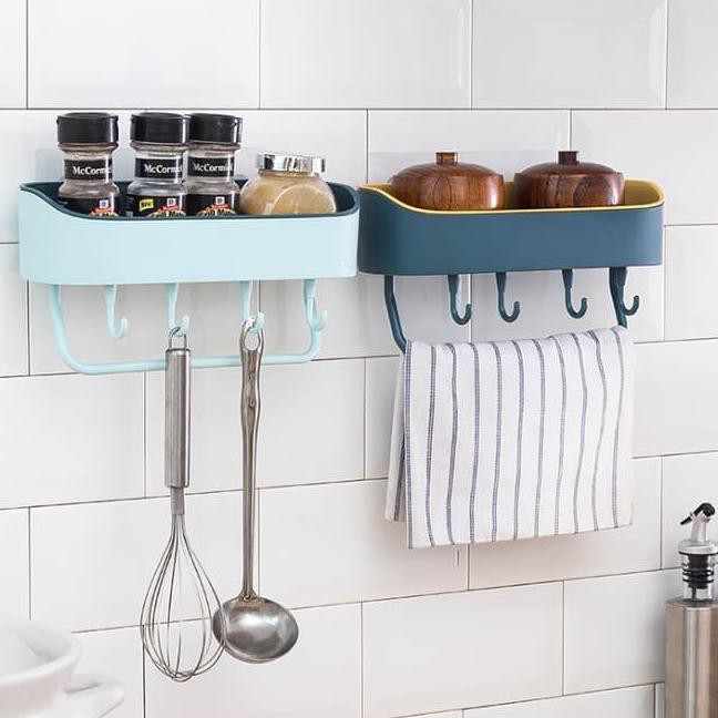 Kệ Đựng Đồ Dùng Gắn Tường Hình Vuông Đa Năng Tiện Dụng Cho Nhà Bếp / Nhà Tắm | BigBuy360 - bigbuy360.vn