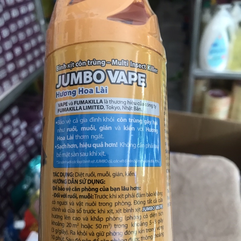 Bình xịt côn trùng Jumbo Vape SUPER hương hoa lài 300ml