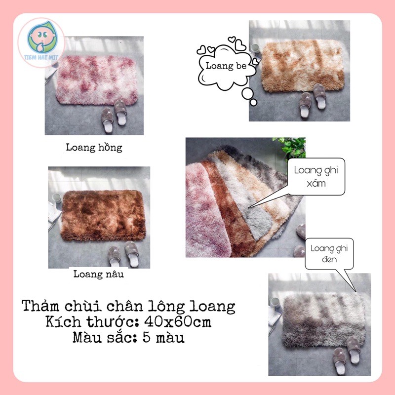 Thảm chùi chân lông loang trang trí phòng khách phòng ngủ mã TCC01