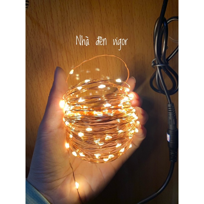 Đèn Led Đom Đóm 10m (Dùng Điện) - Dây đồng Màu vàng/Đủ màu