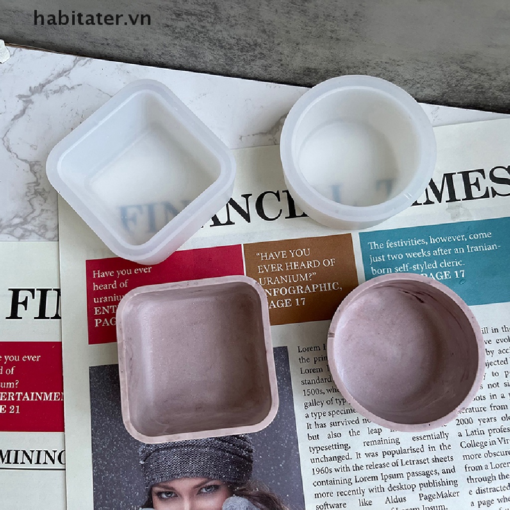 Khuôn Silicone Đổ Xi Măng Làm Chậu Cây Hình Tròn Tiện Dụng