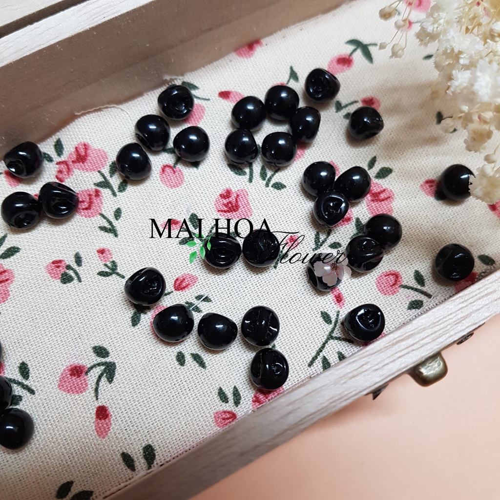 Set 30 chiếc Khuy nút cài áo tròn giả ngọc, cúc cài áo tròn giả ngọc, Maihoaflower